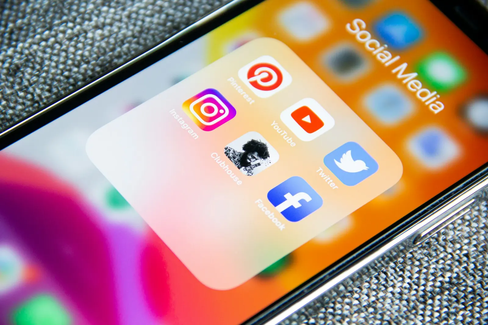 Smartphone screen filled with social media app icons and notifications